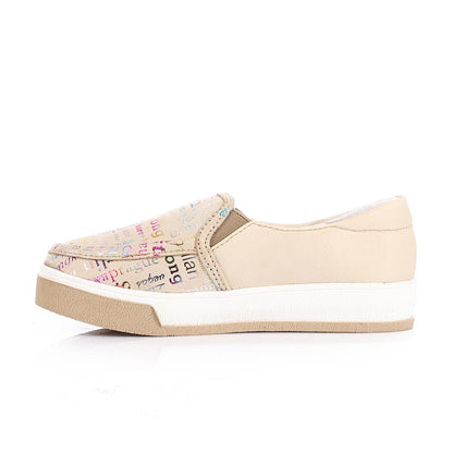 Beige Casual Slip-on Shoes for Girls