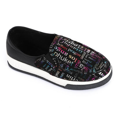 Black Casual Slip-on Shoes for Teen Girls
