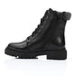 Black Solid Leather Half Boot