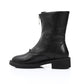 Black Front Zipper Half Boot