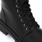 Black Stylish Zip-up Ankle Boot with Lace-up