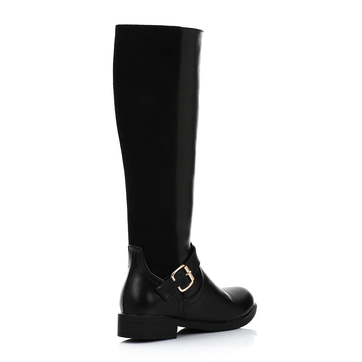 Black Half & Half Knee High Boot