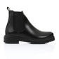 Black Leather Chelsea Ankle Boot