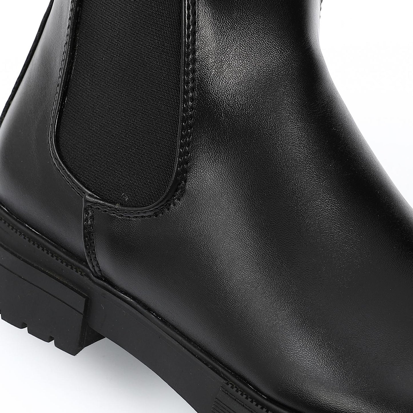 Black Leather Chelsea Ankle Boot