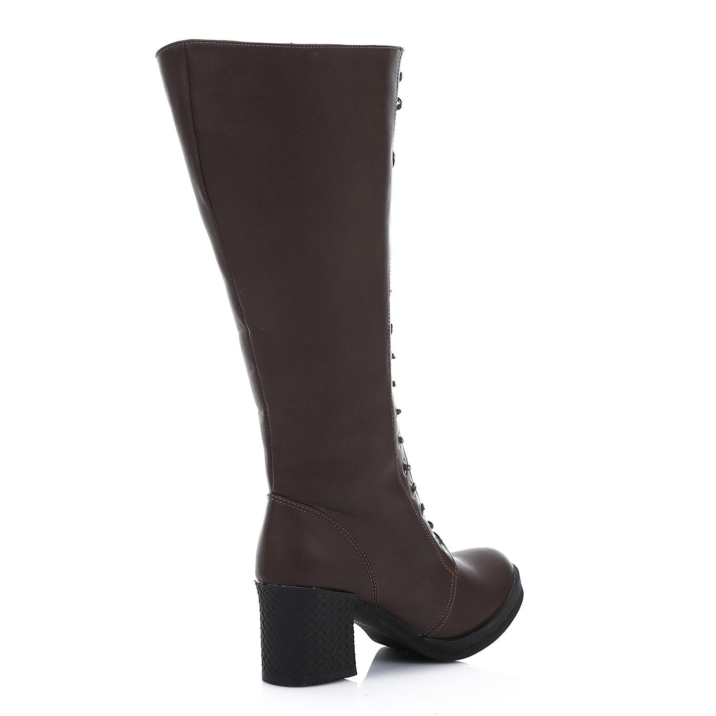 Dark Brown Heeled Knee High Boot
