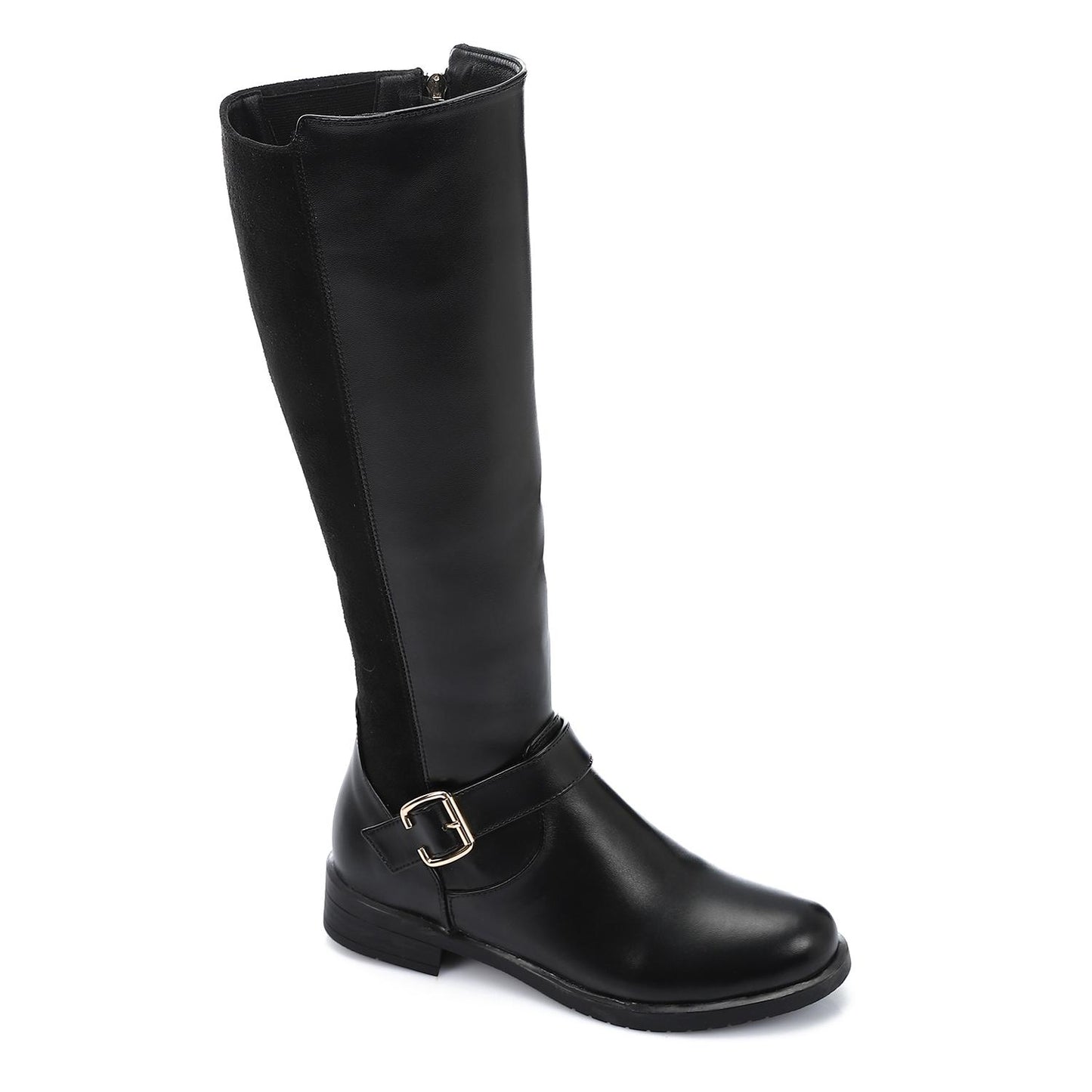 Black Back Suede Knee High Boot