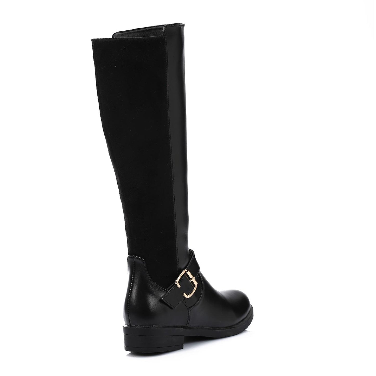 Black Back Suede Knee High Boot