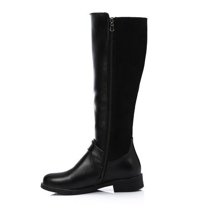 Black Back Suede Knee High Boot