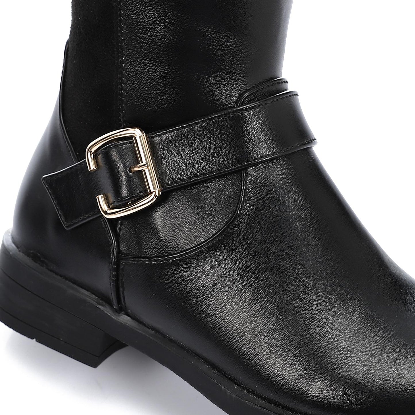 Black Back Suede Knee High Boot