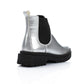 Silver Shiny Leather Ankle Boot