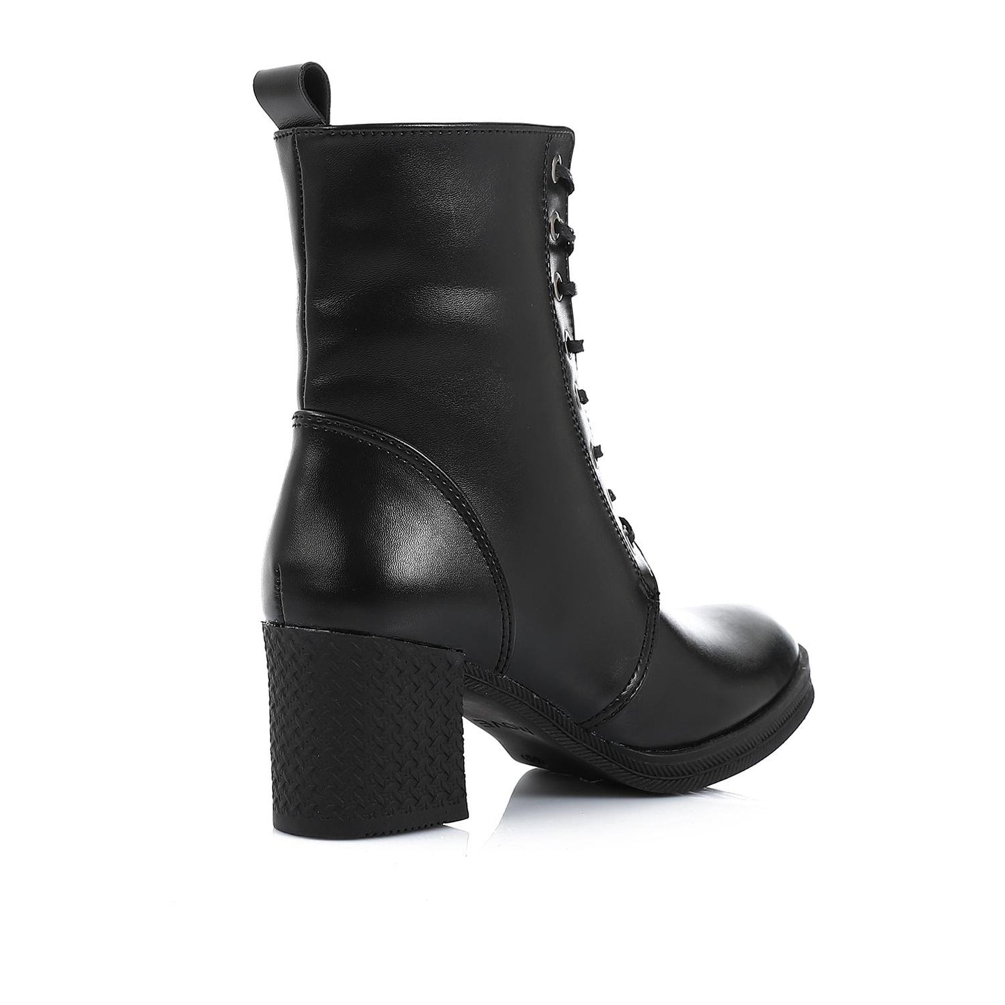 Black Chunky Heels Ankle Boot