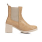 Pull-on Textured Leather Ankle Boot