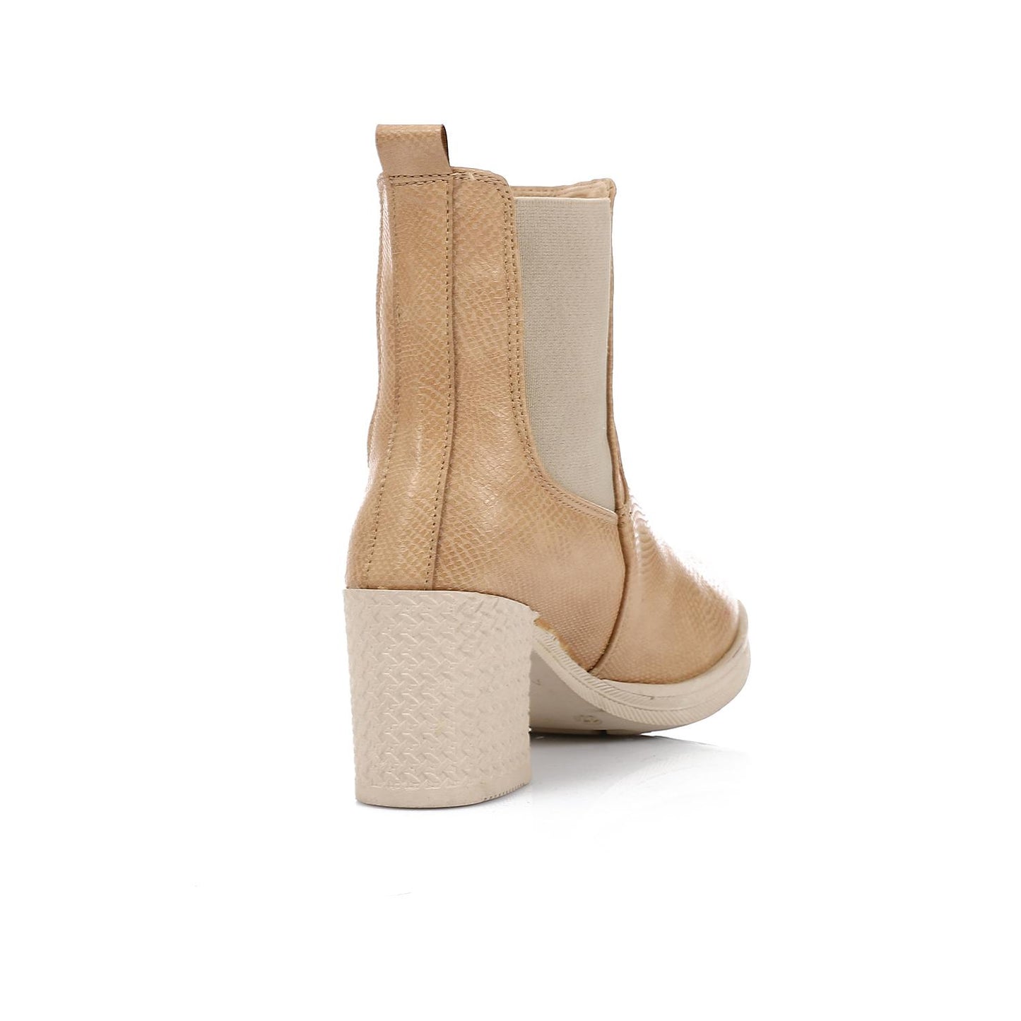 Pull-on Textured Leather Ankle Boot