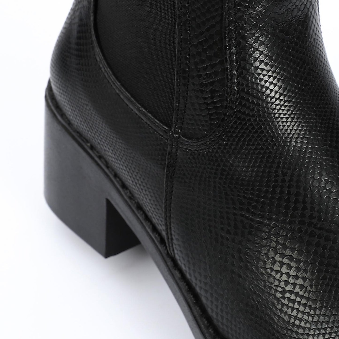 Pull-on Textured Leather Ankle Boot