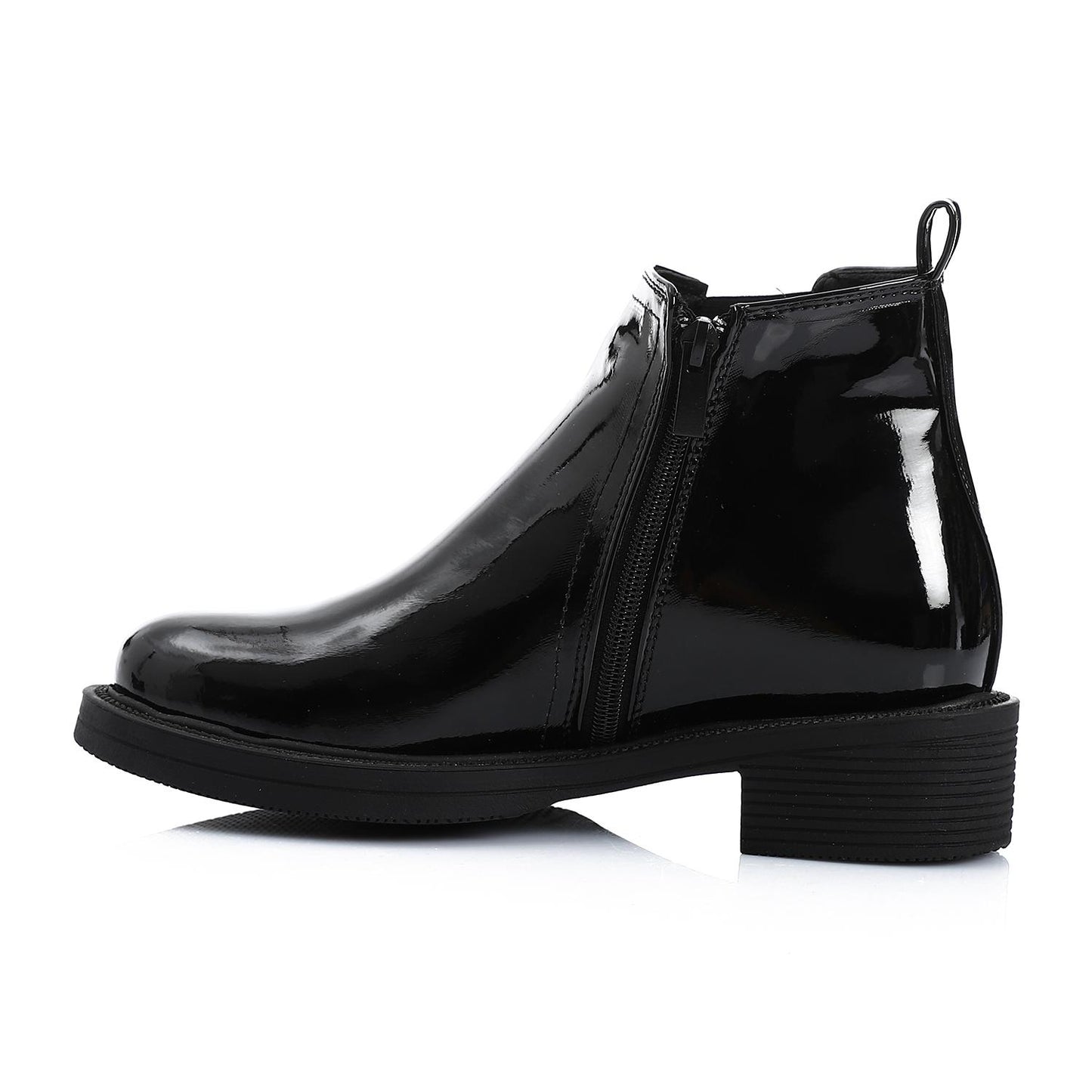 Black Verneh Ankle Boot with Side Zipper