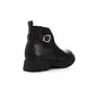 Black Side Decorative Buckle Ankle Boot