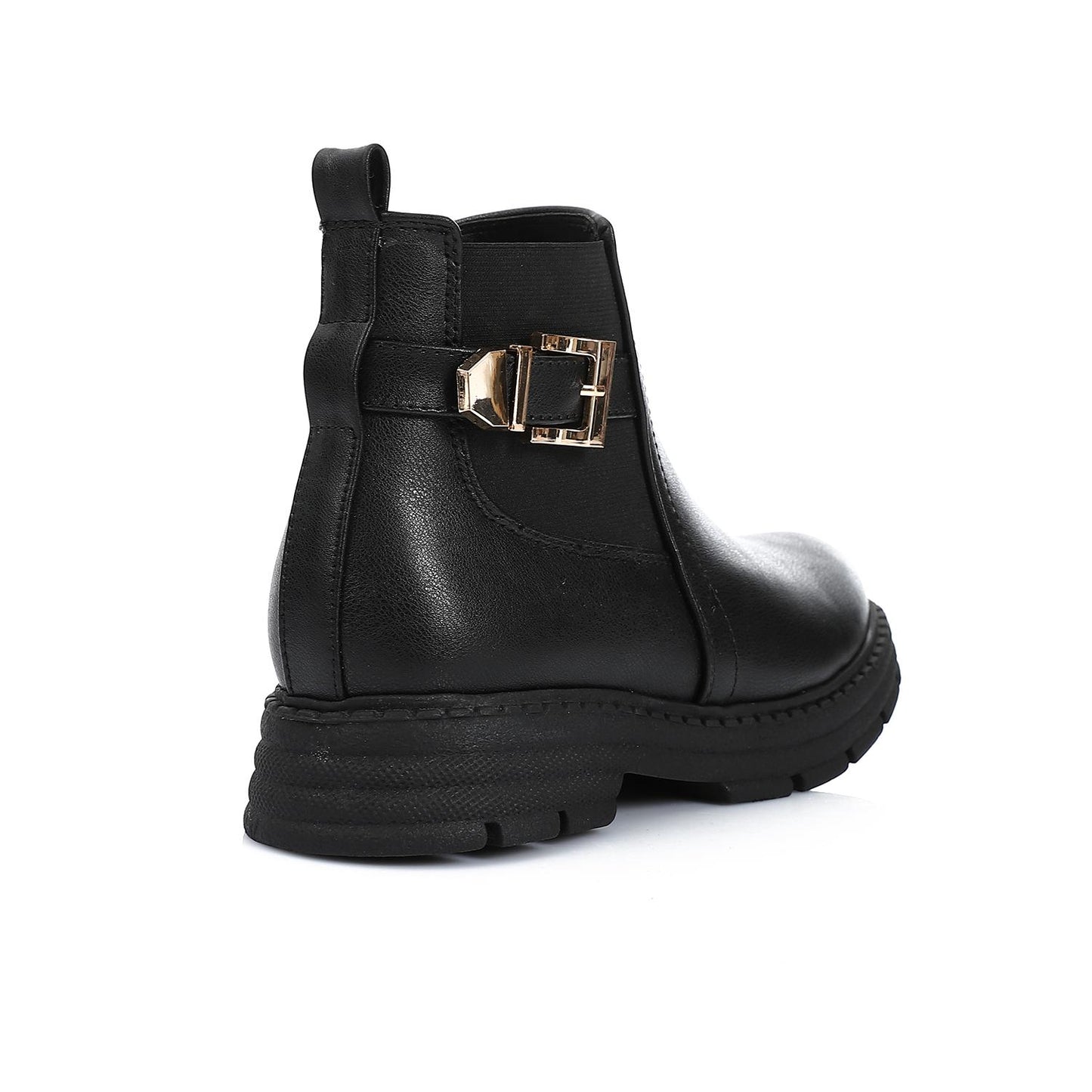 Black Side Buckle Ankle Boot