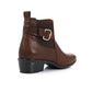 Brown Solid Leather Ankle Boot