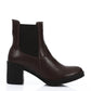 Textured Leather Heeled Ankle Boot