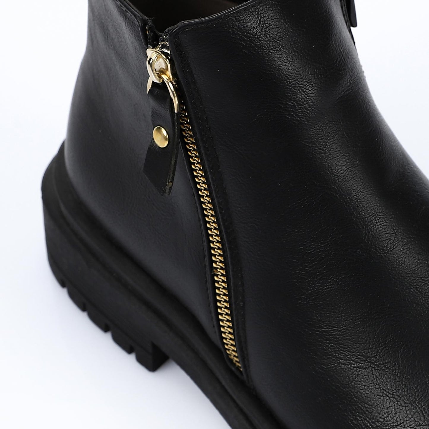 Solid Leather Ankle Boot