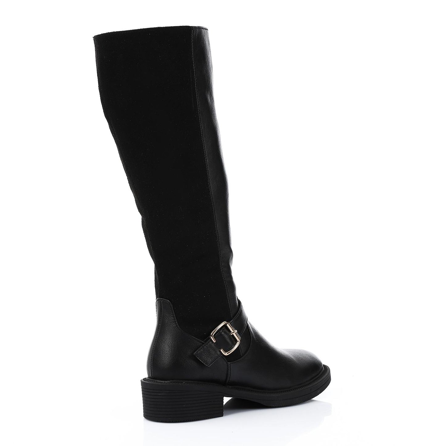 Black Back Suede Knee High Leather Boot