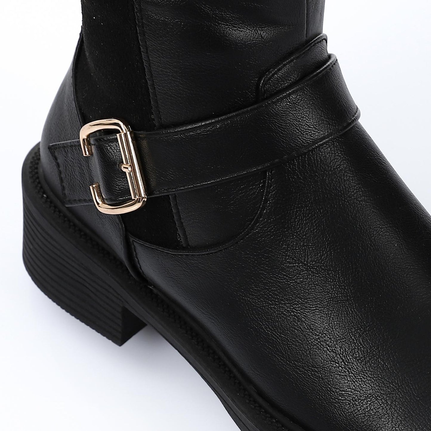 Black Back Suede Knee High Leather Boot