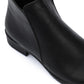 Black Plain Leather Ankle Boot