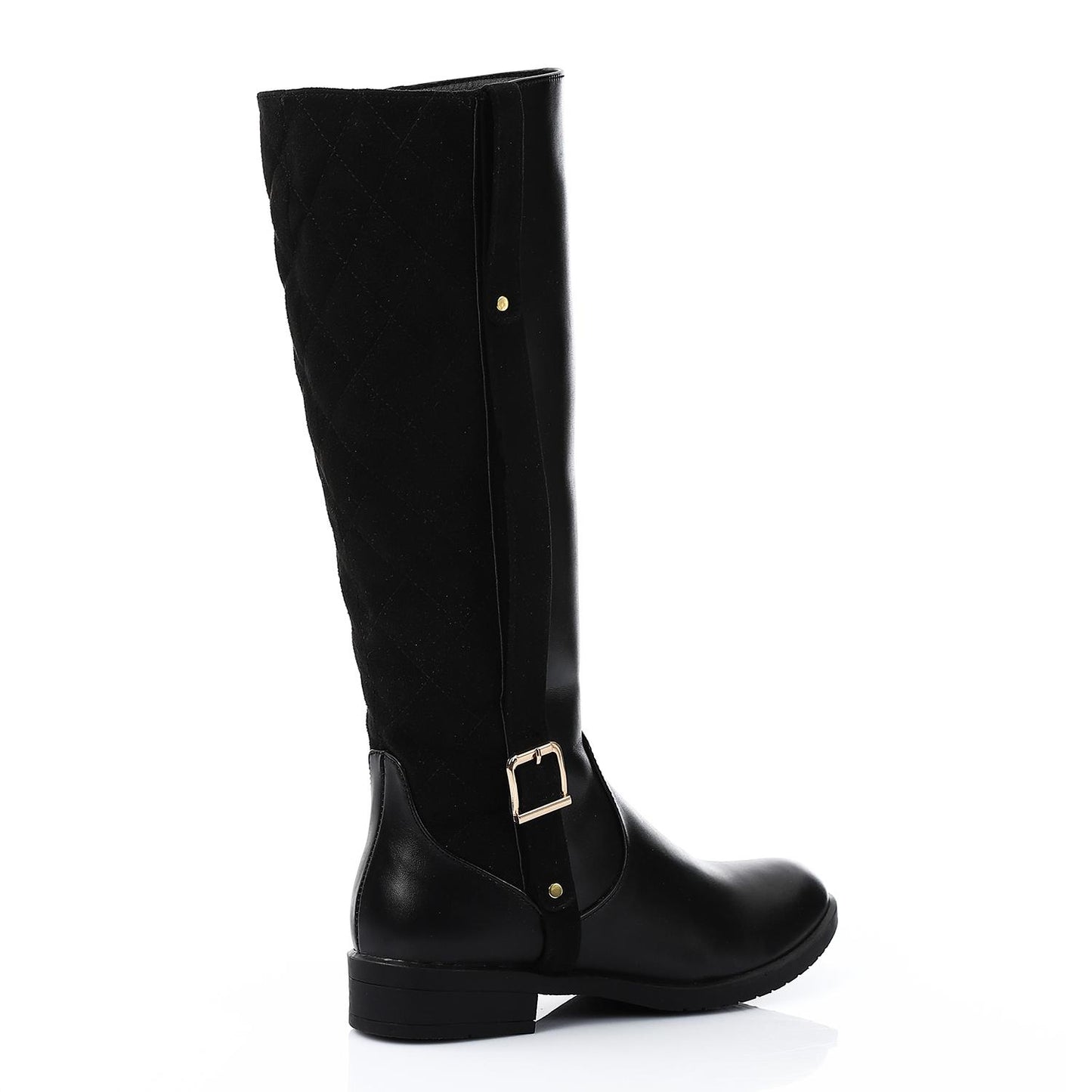 Black Full Zip Knee High Boot