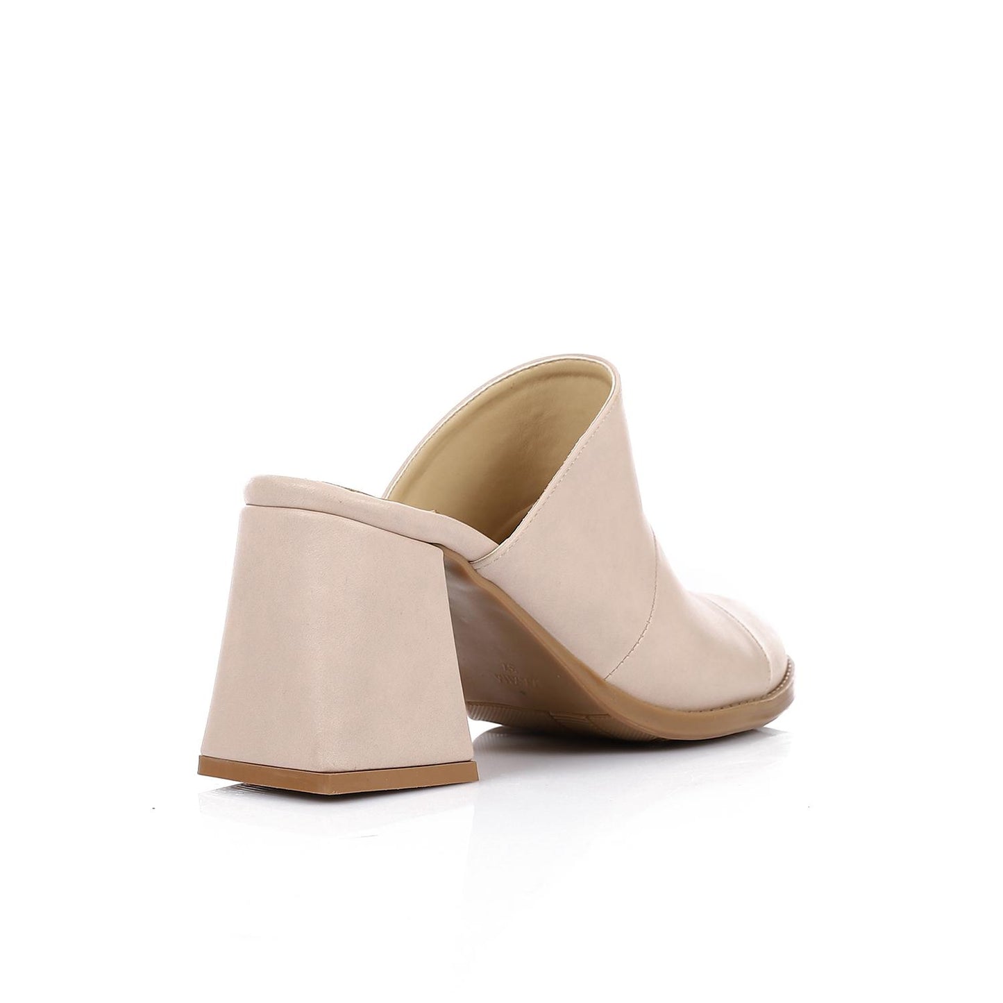 Beige Classic Heeled Mules