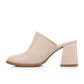 Beige Classic Heeled Mules