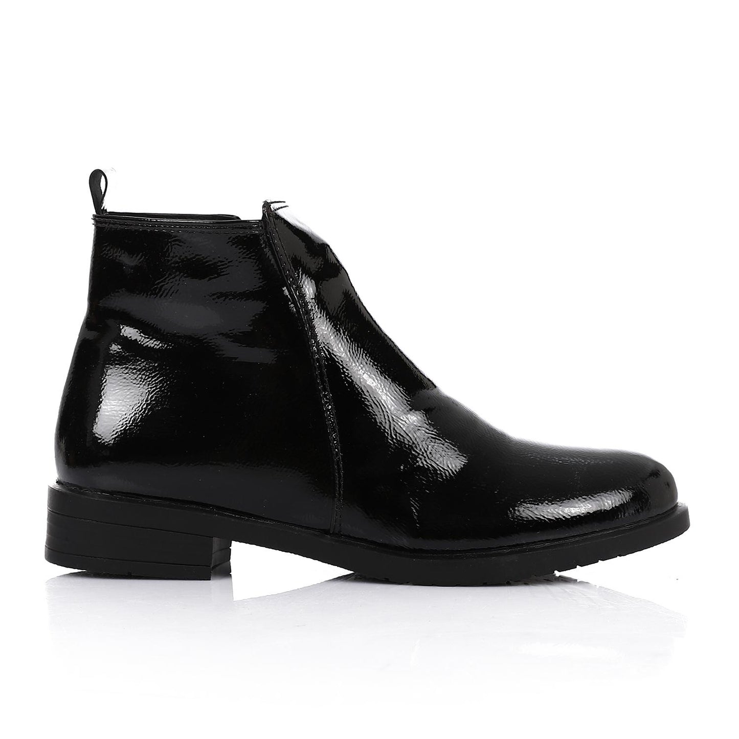 Shiny Leather Ankle Boot