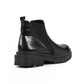 Black Side Elastic Leather Ankle Boot