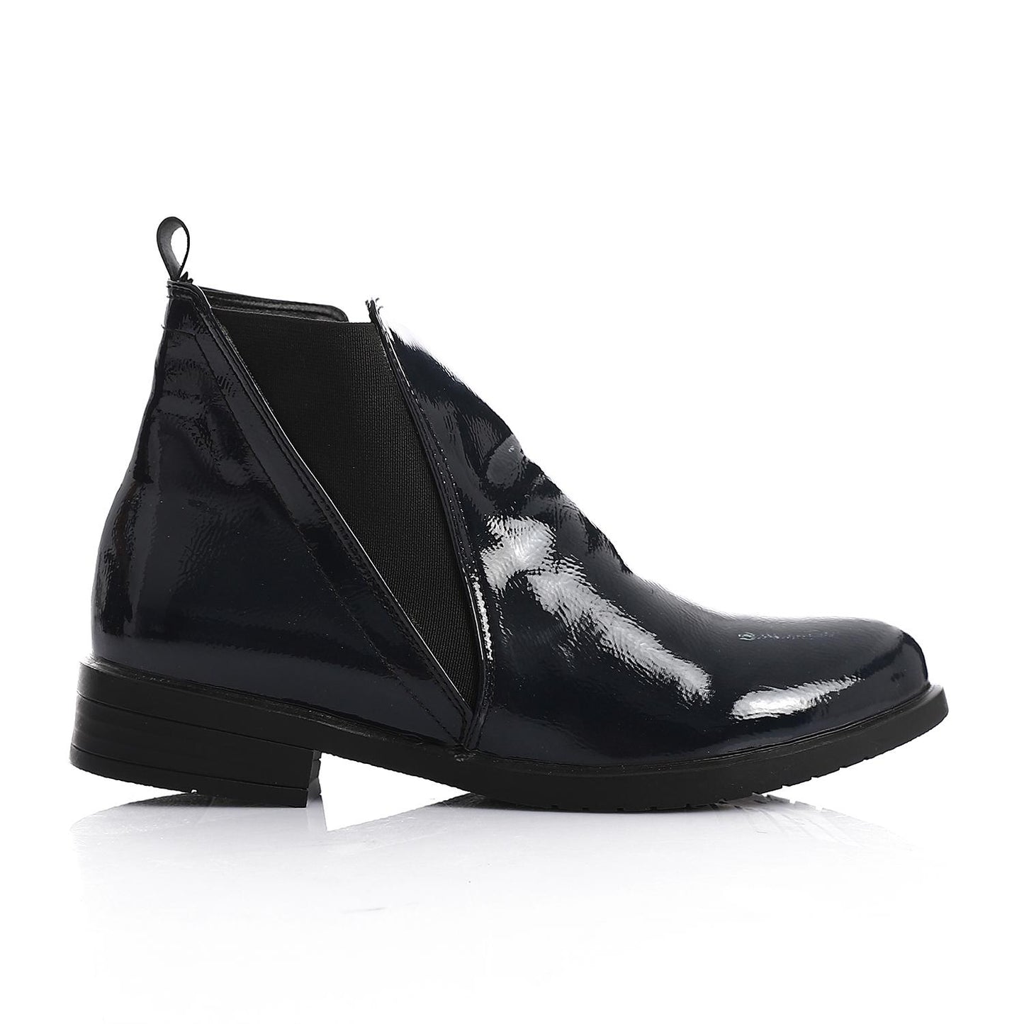 Side Elastic Shiny Ankle Boot