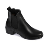 Black Side Elastic Plain Ankle Boot