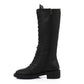 Black Side Full Zipper Knee High Boot