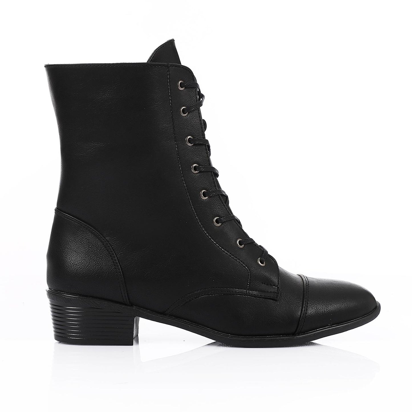 Black Casual Half Boot with Zipper