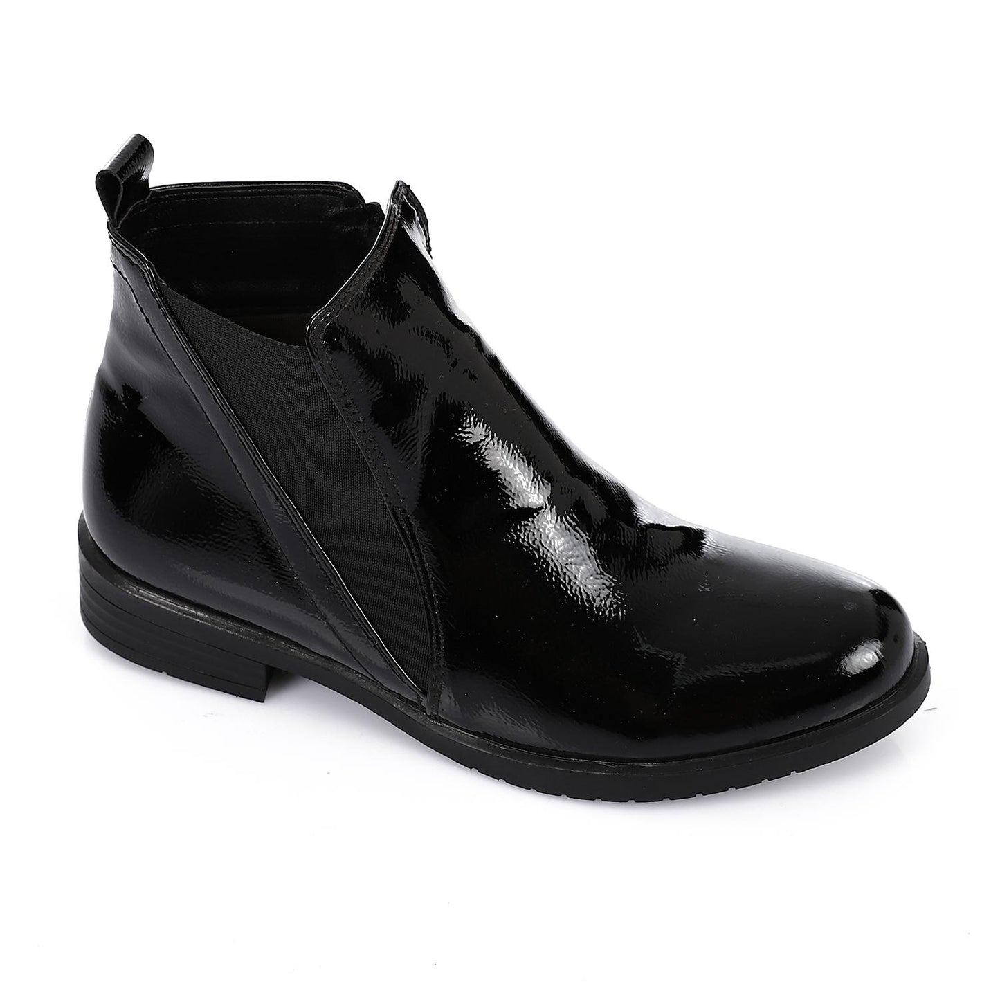 Shiny Leather Ankle Boot