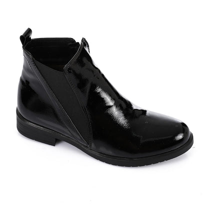 Shiny Leather Ankle Boot