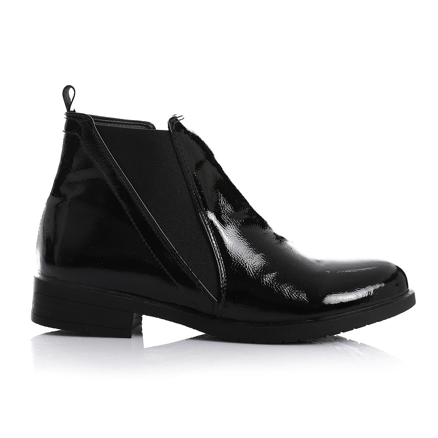 Shiny Leather Ankle Boot