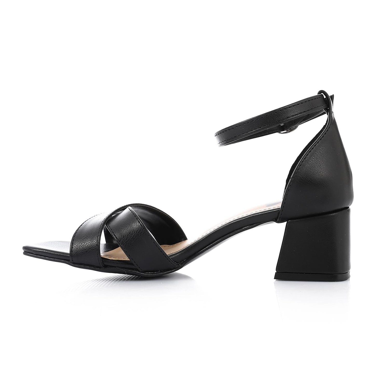 Black Criss Cross Heeled Sandal