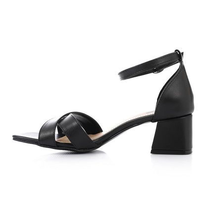 Black Criss Cross Heeled Sandal
