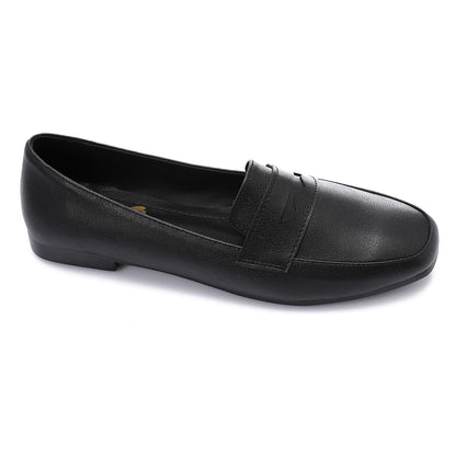 Black Classic Leather Moccasin Shoes