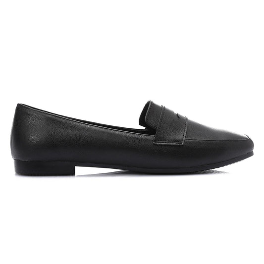 Black Classic Leather Moccasin Shoes