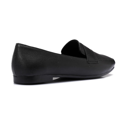 Black Classic Leather Moccasin Shoes