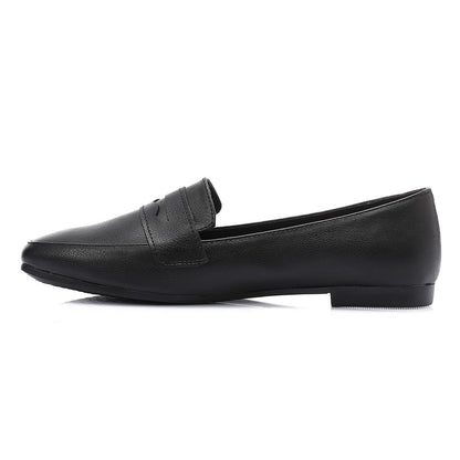 Black Classic Leather Moccasin Shoes
