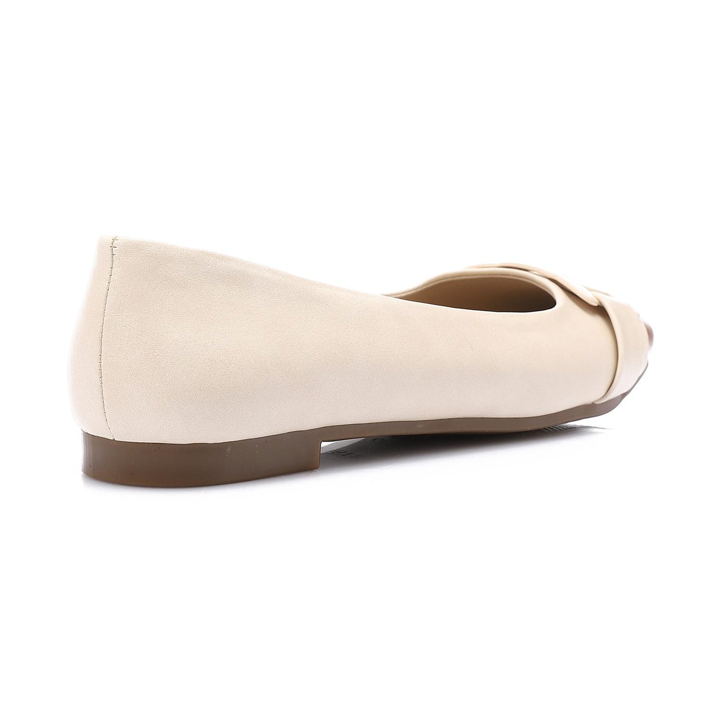Golden Detail Leather Ballerina