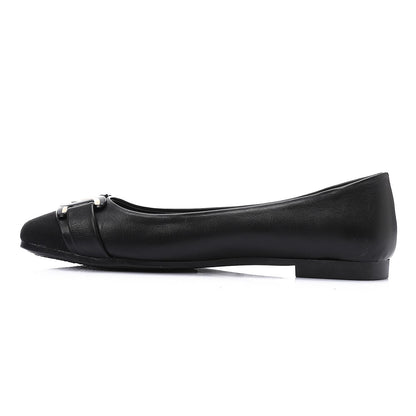 Golden Detail Leather Ballerina