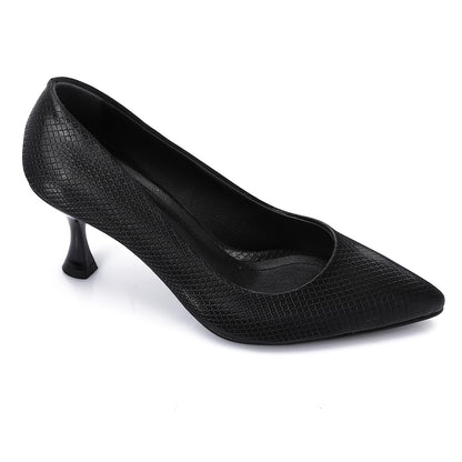 Metallic Textured Leather High Heels