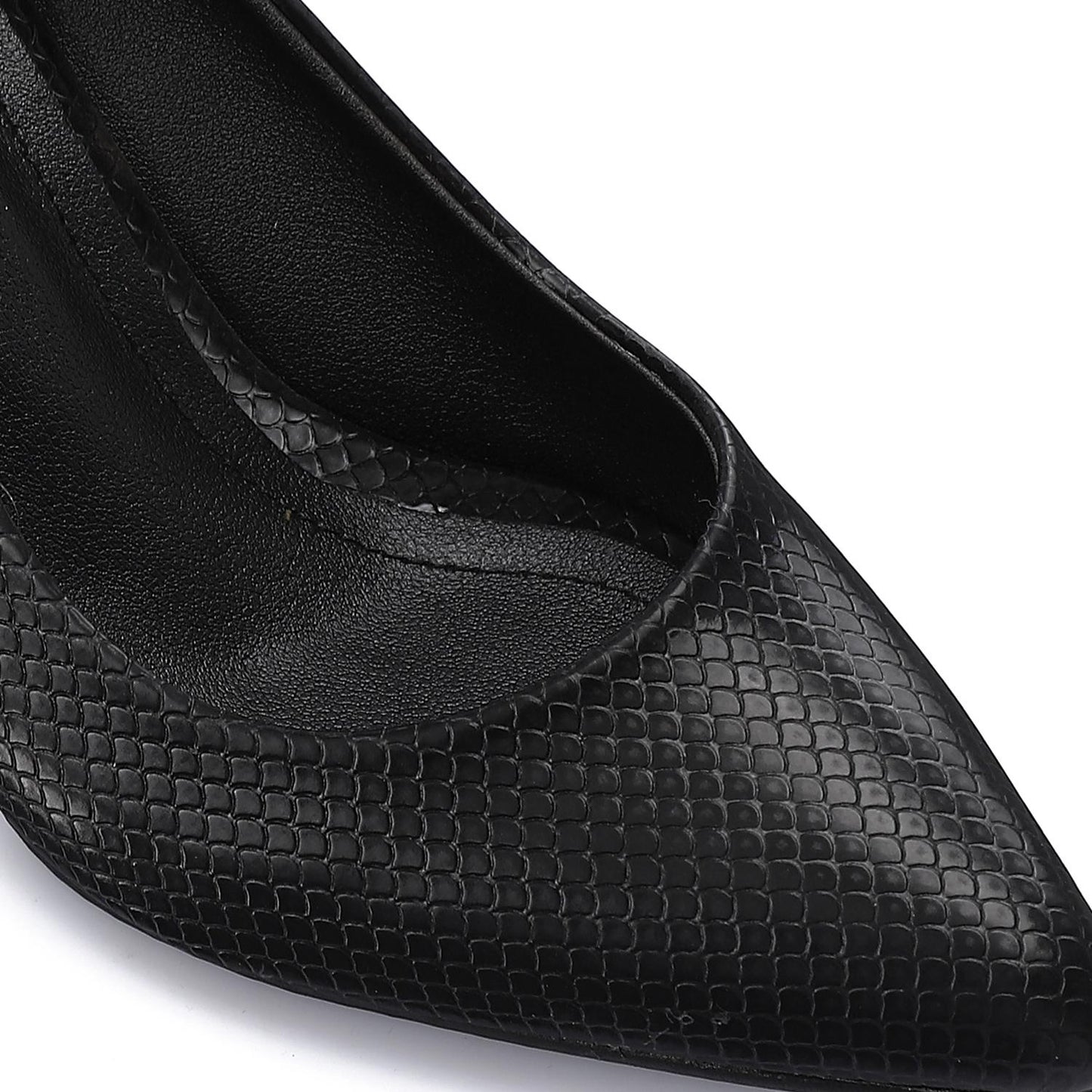 Metallic Textured Leather High Heels