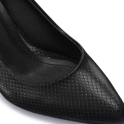 Metallic Textured Leather High Heels